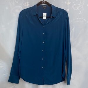 Ann Taylor 100% Silk Button Down Top